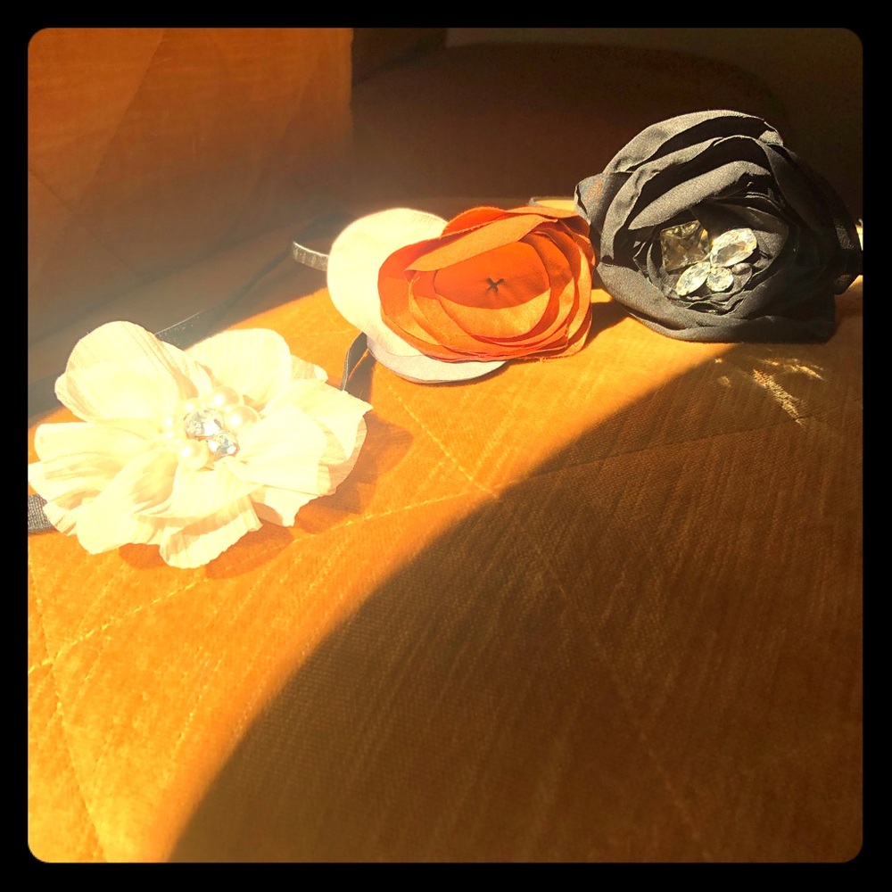 A trio of flower headbands